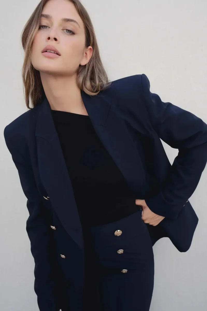 Blazer bleu marine boutons dorés – Image 3