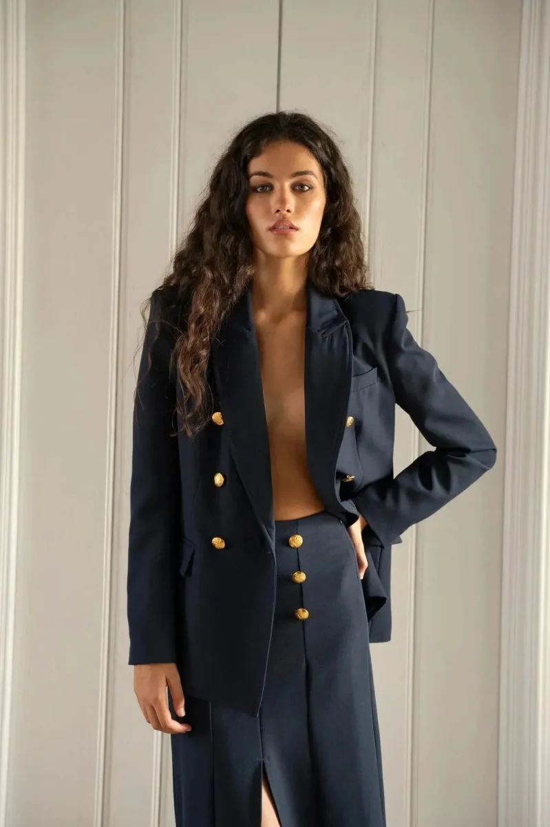 Blazer bleu marine boutons dorés – Image 5