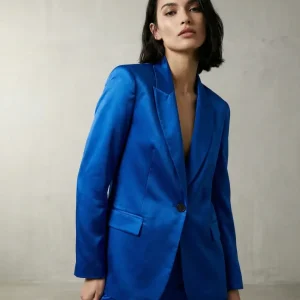 Blazer Bleu Roi Satiné