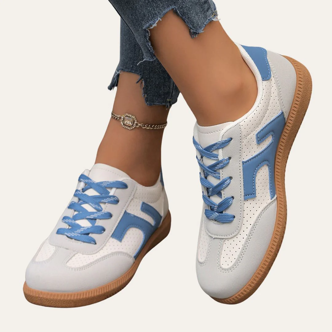 Baskets orthopédiques en cuir pour femmes - Chaussures de loisirs confortables avec voûte plantaire, semelle souple & forme ergonomique – Image 3
