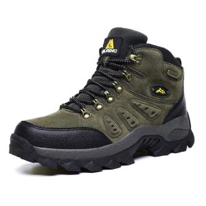 Bottes en cuir Outdoor Chaussures de randonnée étanches Vert
