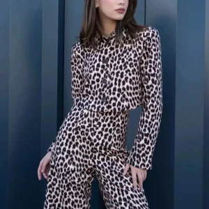 Veste Blazer Leopard Femme, Style Unique Avec Imprimé Animal Pour Toutes Occasions