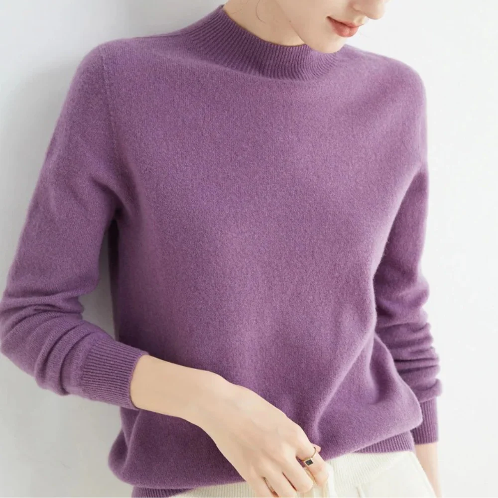 Pull tricoté en cachemire pour dames - Pull d'automne luxueux et doux en laine de cachemire – Image 2