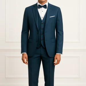 Costume 3 pièces homme slim fit bleu indigo  – Mariage, cérémonie, soirée élégante