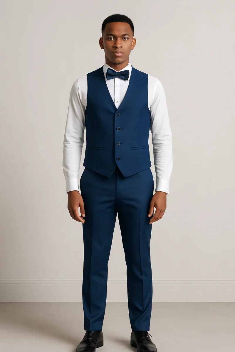 Costume 3 pièces homme slim fit bleu indigo – Mariage, cérémonie, soirée élégante – Image 4