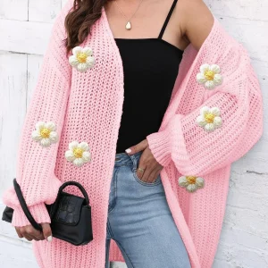 Cardigan Fleur™ : Maille 3D & Douceur