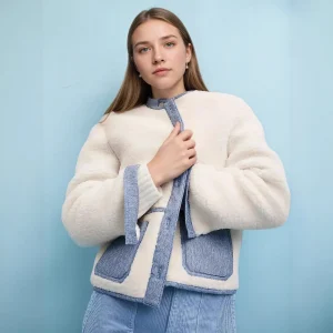 JUNO™ | Veste Courte Patchwork & Col Rond