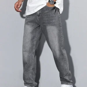 Jeans pour hommes à jambes droites et coupe ample et confortable