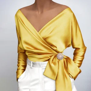 Davina | chemisier en soie pour femmes | Luxueux, élégant & polyvalent | Collection Automne