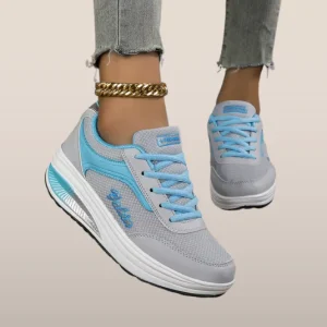 Baskets compensées pour femmes à imprimé graphique – Chaussures décontractées haut de gamme