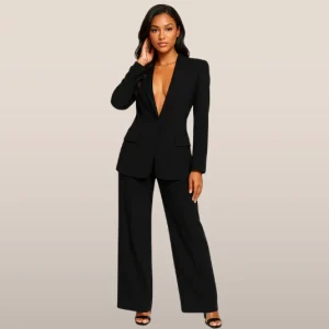 Ensemble de costumes d'automne pour femmes - Blazer et pantalon droit