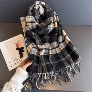 WarmElegance - Echarpe d'automne et d'hiver de créateur en cachemire doux à l'aspect pashmina