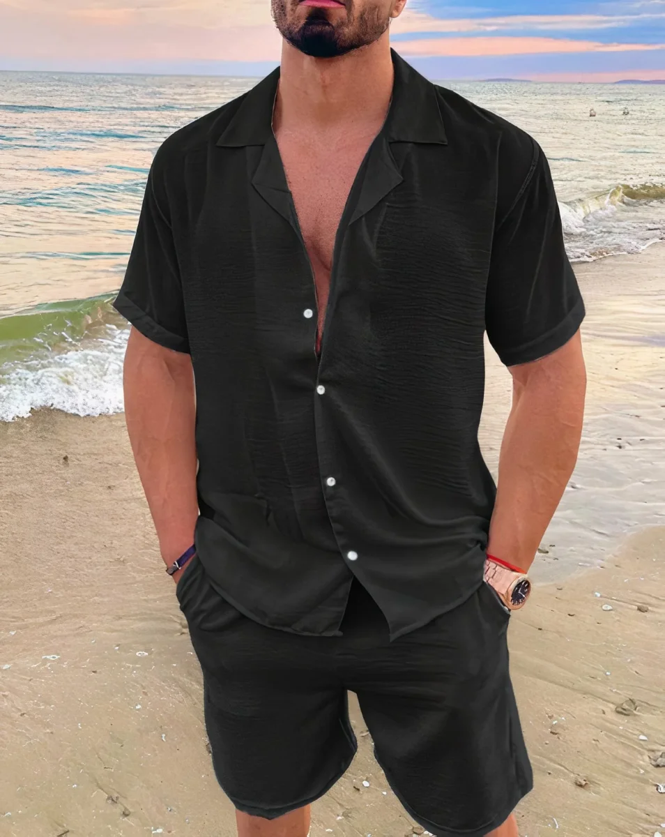 Elégant ensemble d'été en lin pour homme - Rommy – Image 3