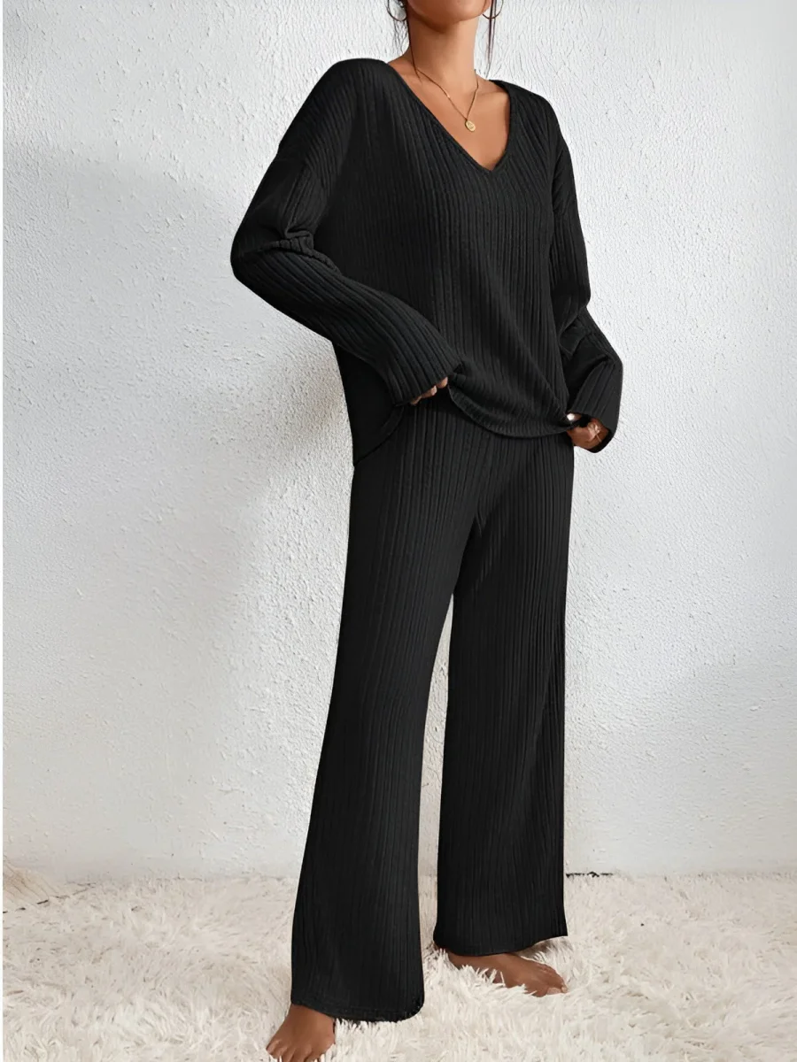 Isla | Ensemble pull-over rayé col V – Image 8