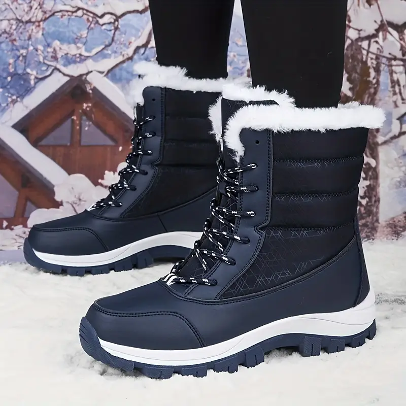 Bottes de neige imperméables pour femmes - Bottes d'hiver isolées avec semelle antidérapante – Image 2