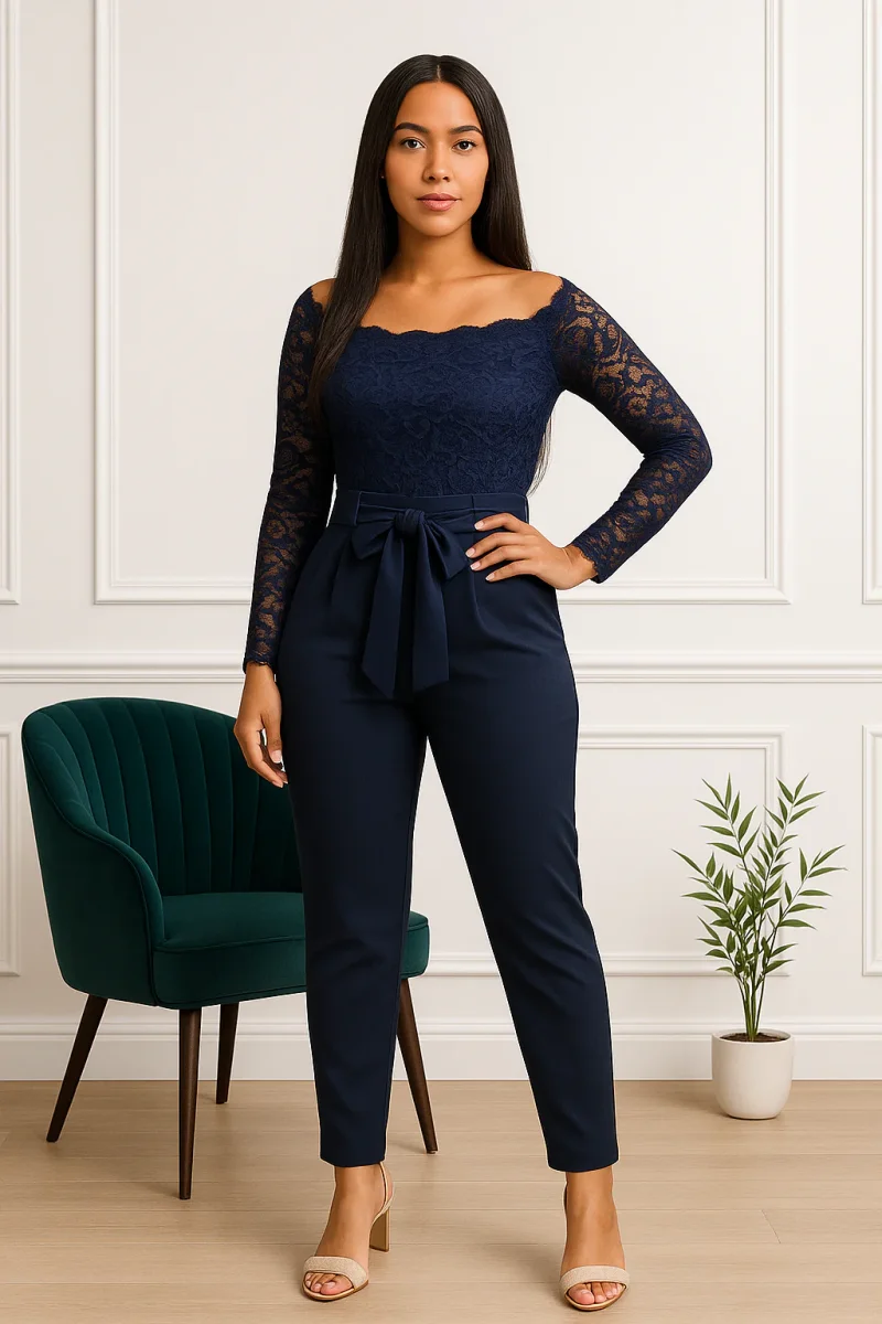✨ Combi-pantalon en dentelle – Élégance chic et moderne – Image 3