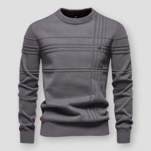 Pull classique à col rond pour homme, alliant style moderne et confort durable