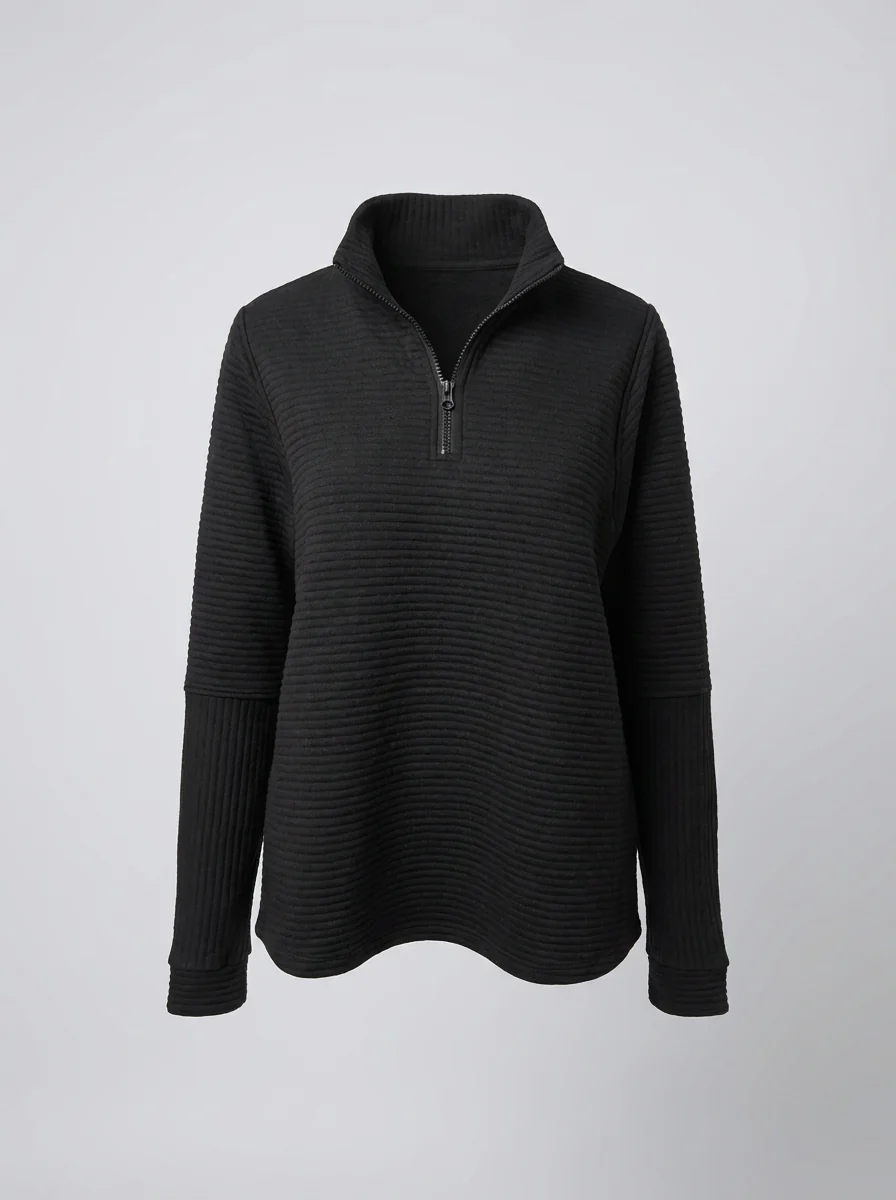 Pull côtelé à demi-zip pour femme – Doux, décontracté et parfait pour tous les jours – Image 9