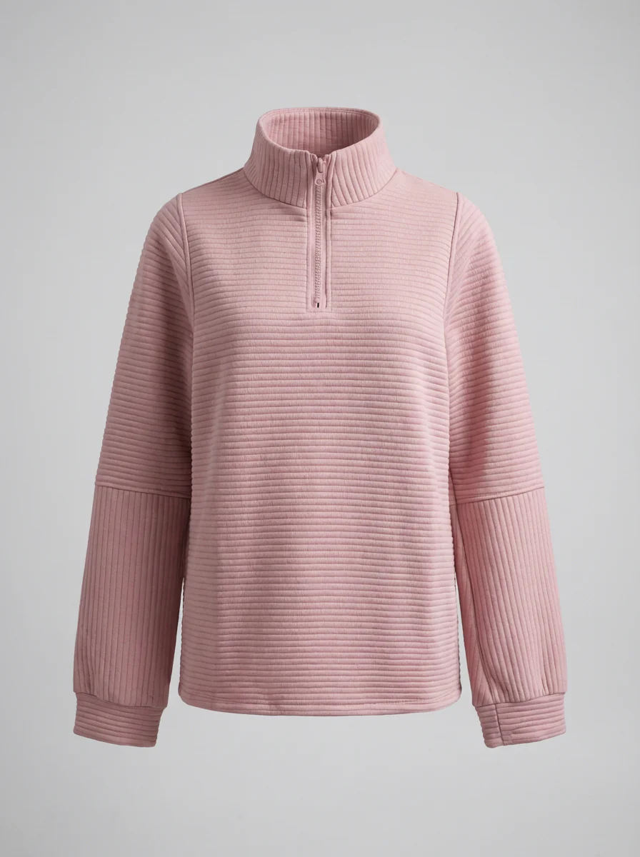 Pull côtelé à demi-zip pour femme – Doux, décontracté et parfait pour tous les jours – Image 8