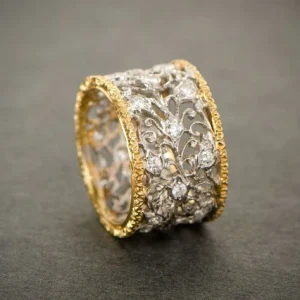 Bague Lierre en Cristal et Or Vintage
