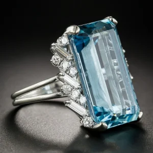 Bague Vintage en Cristal Bleu