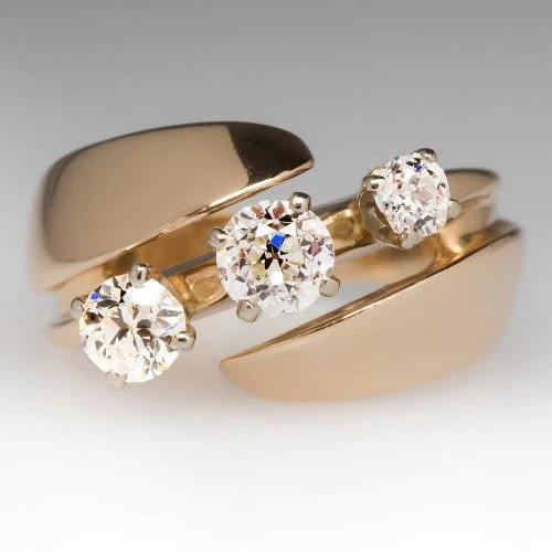 Bague Ouverte en Zirconia Vintage