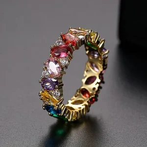 Bague en Zirconia Colorée Vintage