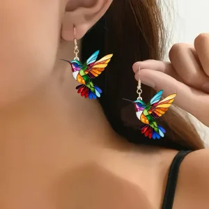 Boucles d'oreilles Colibri Colorées