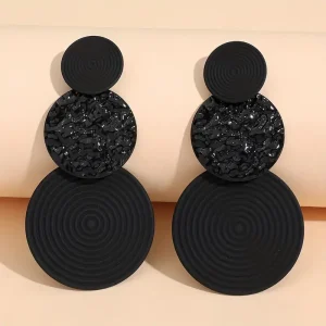 Boucles d'oreilles rondes noires