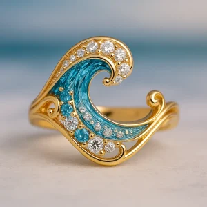 Bague Vague Bleu Éclatant