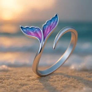 Bague Ajustable Queue de Dauphin Colorée