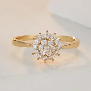 Bague en Cristal de Fleurs Brillantes