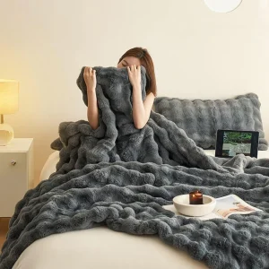 Couverture douce en polaire, chaude et réversible