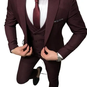 Costume 3 pièces Grenat slim fit