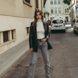 Jean droit taille haute