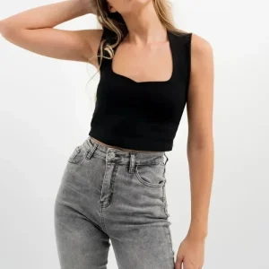 Jean skinny gris taille haute