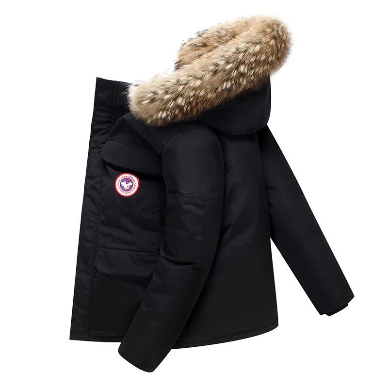 Parka Homme Chaude et Epaisse Veste d'Hiver Confortable avec Capuche en Fourrure – Image 5