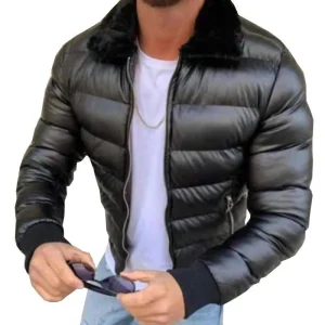 Veste matelassée d'hiver avec fermeture éclair pour hommes