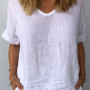 Top décontracté en coton et lin pour femmes - Édition Automne