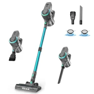 Aspirateur-balai 6-en-1 sans fil - avec brosse LED, batterie 2200mAh et fonctionnement silencieux (65dB)