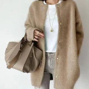 Cardigan chic en laine et mohair pour l'automne - Femme