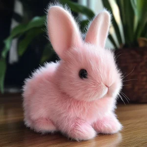 Jouet lapin en peluche avec fourrure douce et détails
