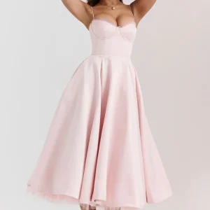 Robe de soirée automnale avec détails de l'armature | Satin | Élégant & Féminin