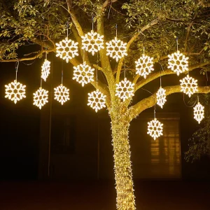 Décorations de Noël LED Lumières de flocon de neige extérieures
