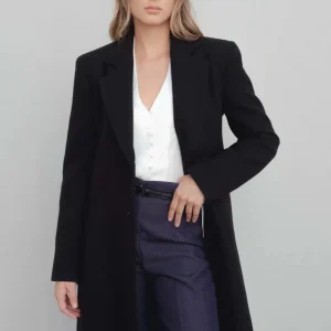 Manteau col à revers noir