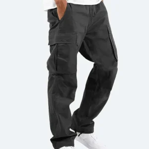 Pantalon cargo pour homme avec poches latérales, coupe décontractée