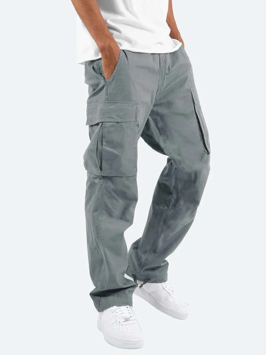 Pantalon cargo pour homme avec poches latérales, coupe décontractée – Image 3