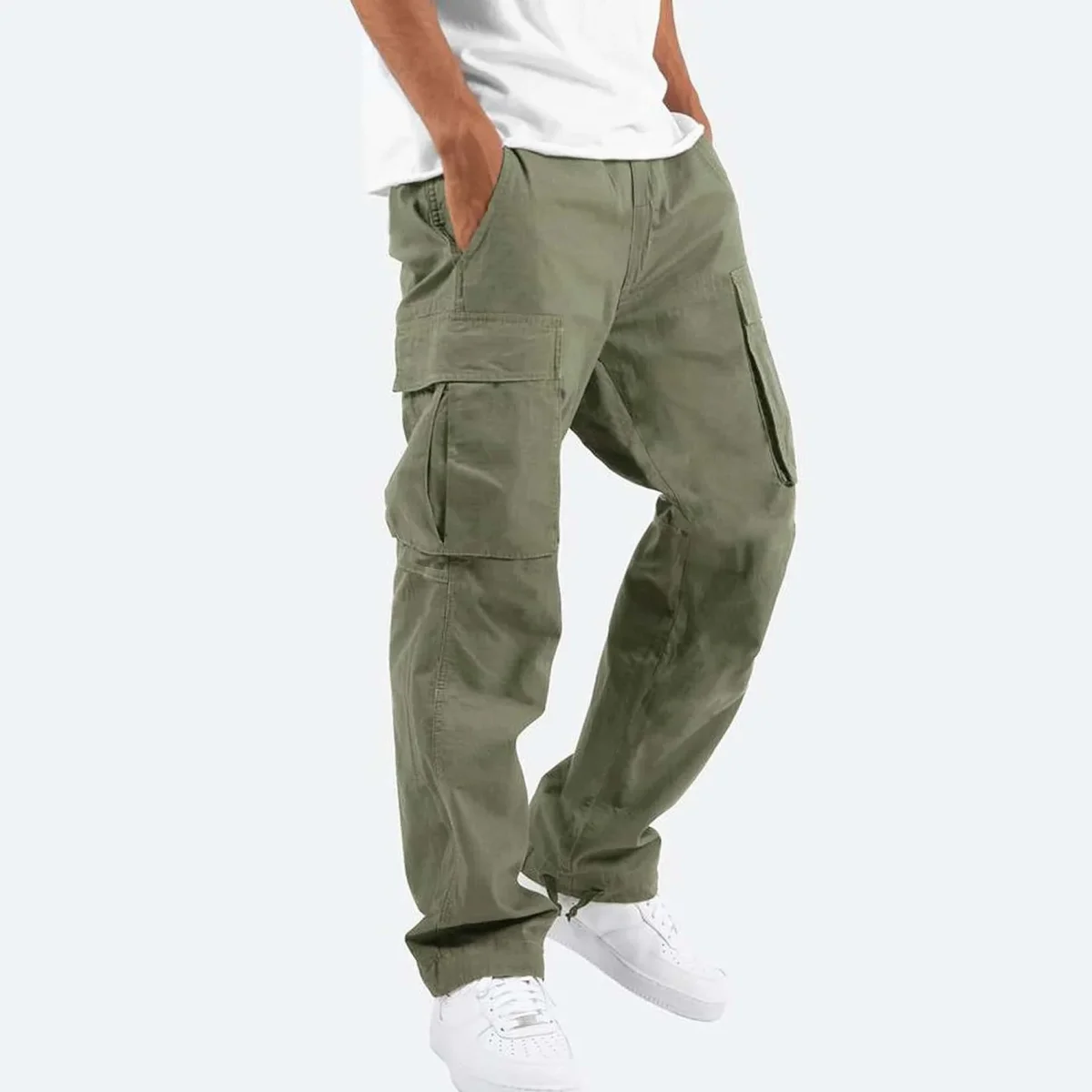 Pantalon cargo pour homme avec poches latérales, coupe décontractée – Image 5
