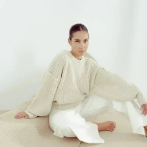 Pull en laine oversize manches ballon