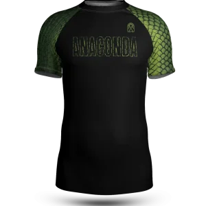 Rashguard manches courtes - Noir et vert Anaconda